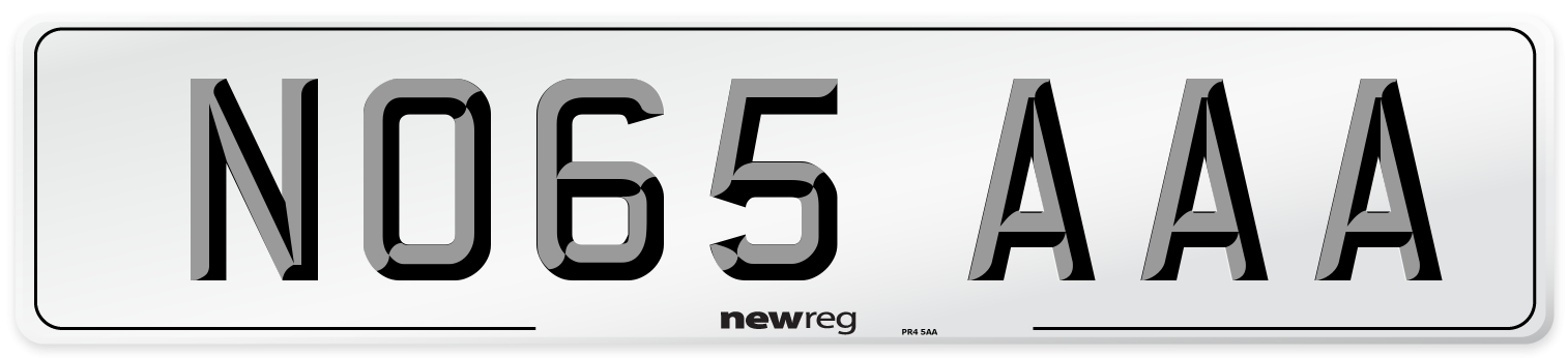 NO65 AAA Number Plate from New Reg